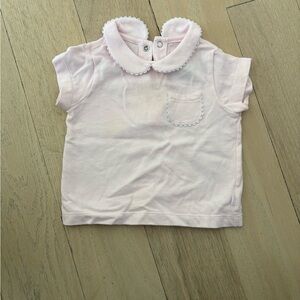 Jacadi Pink Baby Shirt with Scalloped Collar